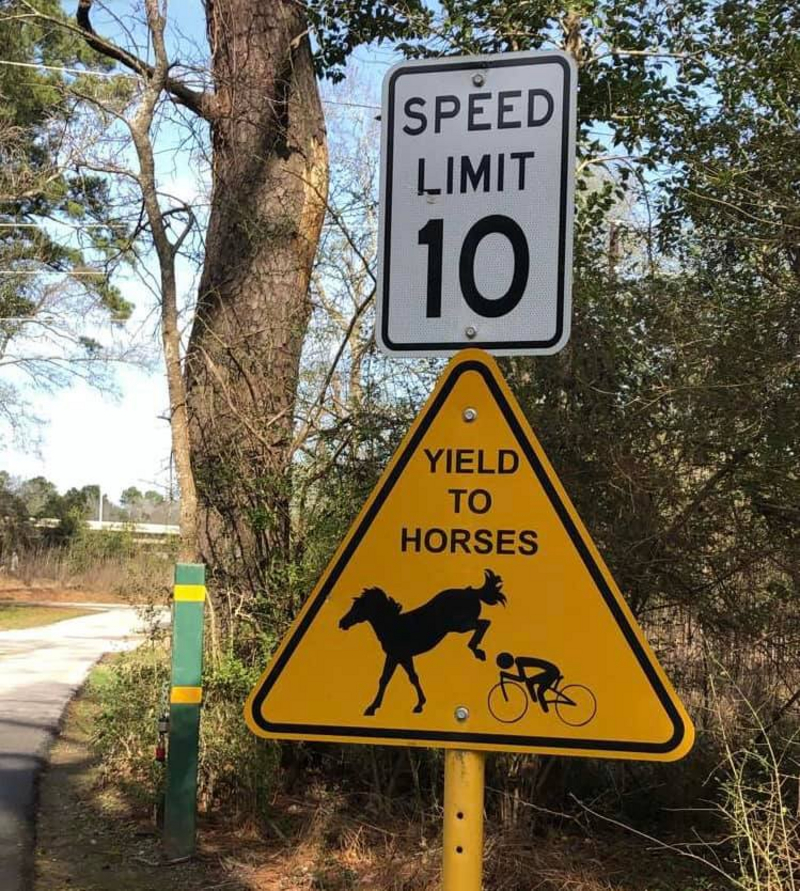 "Yield to horses"
