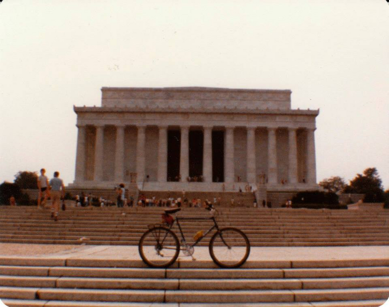 "Bike in front of the Lincoln Memorial"