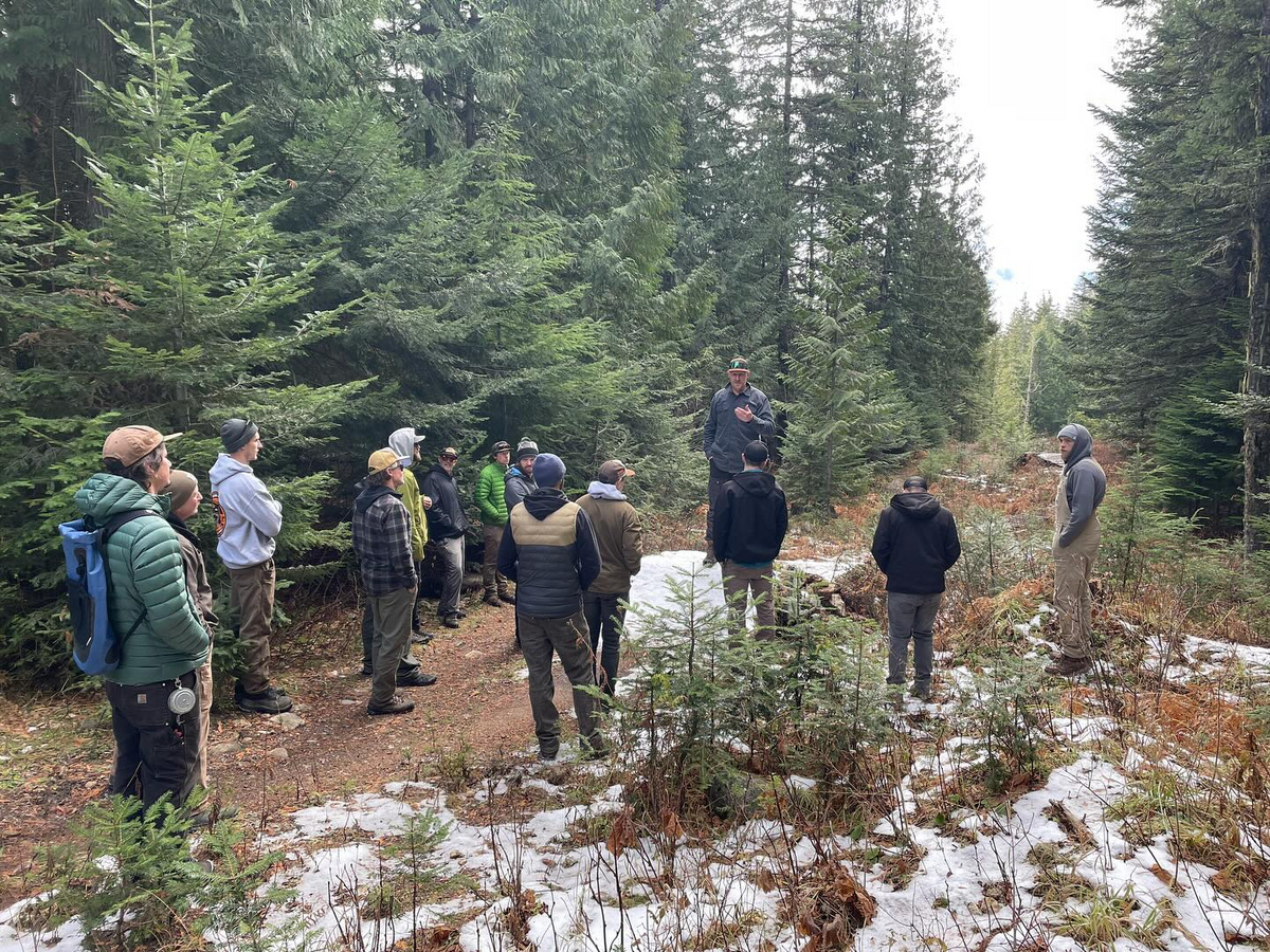 "POP leading trail builders from around the country on a guided tour of the 2024 Lower Basin Black DH trail alignment."