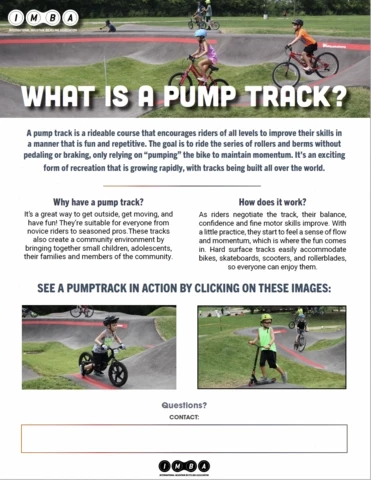 Image of a pdf explaining pump tracks